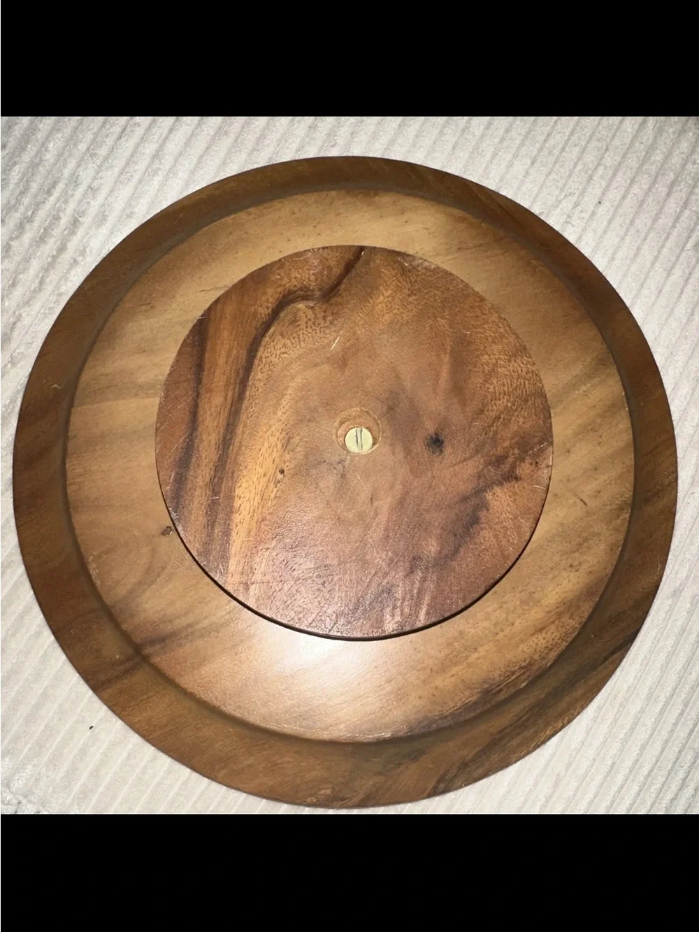 Monkey Pod Wooden 6-Piece Snack Bowl + Lazy Susan Serving Tray - Brown